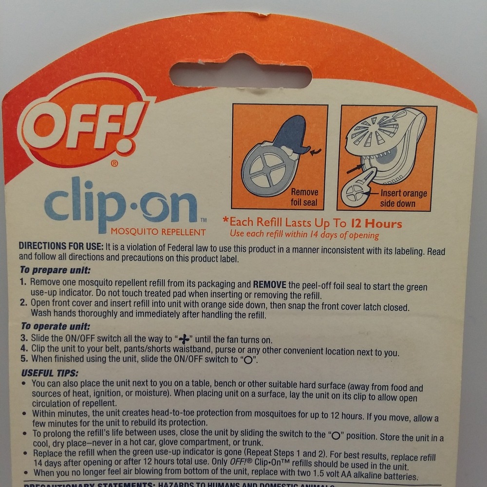 Lot of 2 OFF! Clip-On Mosquito Repellent Refills‎ 2 Packs - 4 Refills Total - Picture 8 of 10